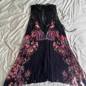 Free People Black Floral Lace Dress